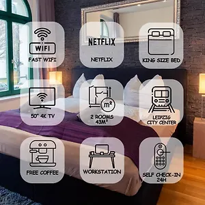 Feelgoodflats Design In Center, Station Close With Netflix Und Workplace Apartment Leipzig